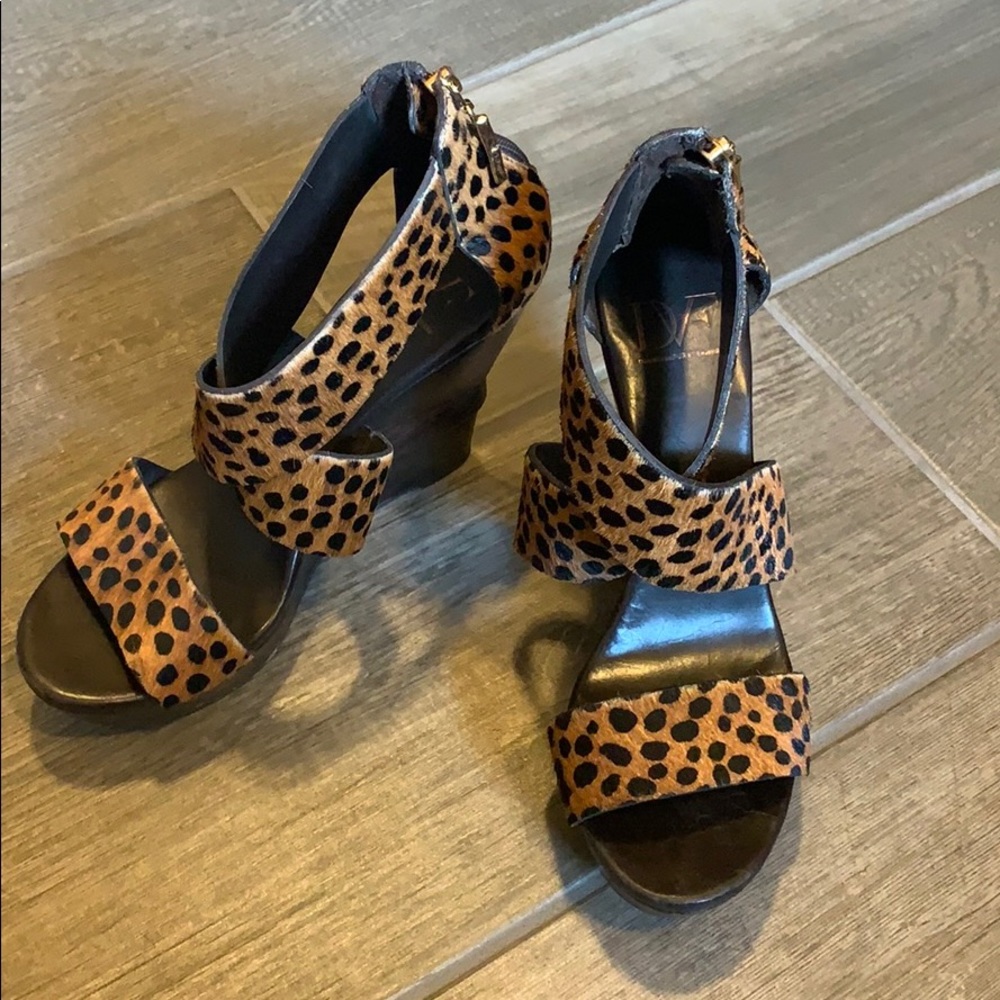 DVF Cheetah Print Pony Hair Wedge